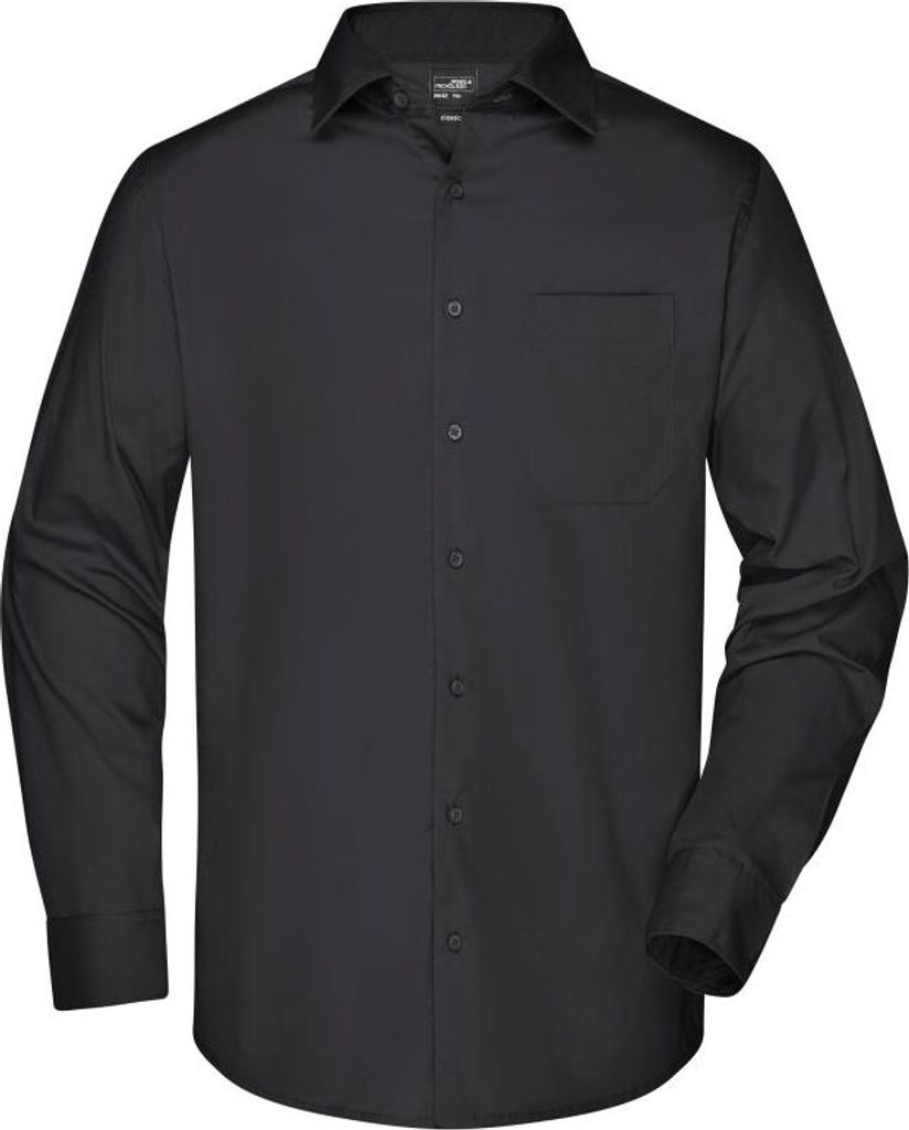 Men's Business Shirt Long-Sleeved black, Gr. M