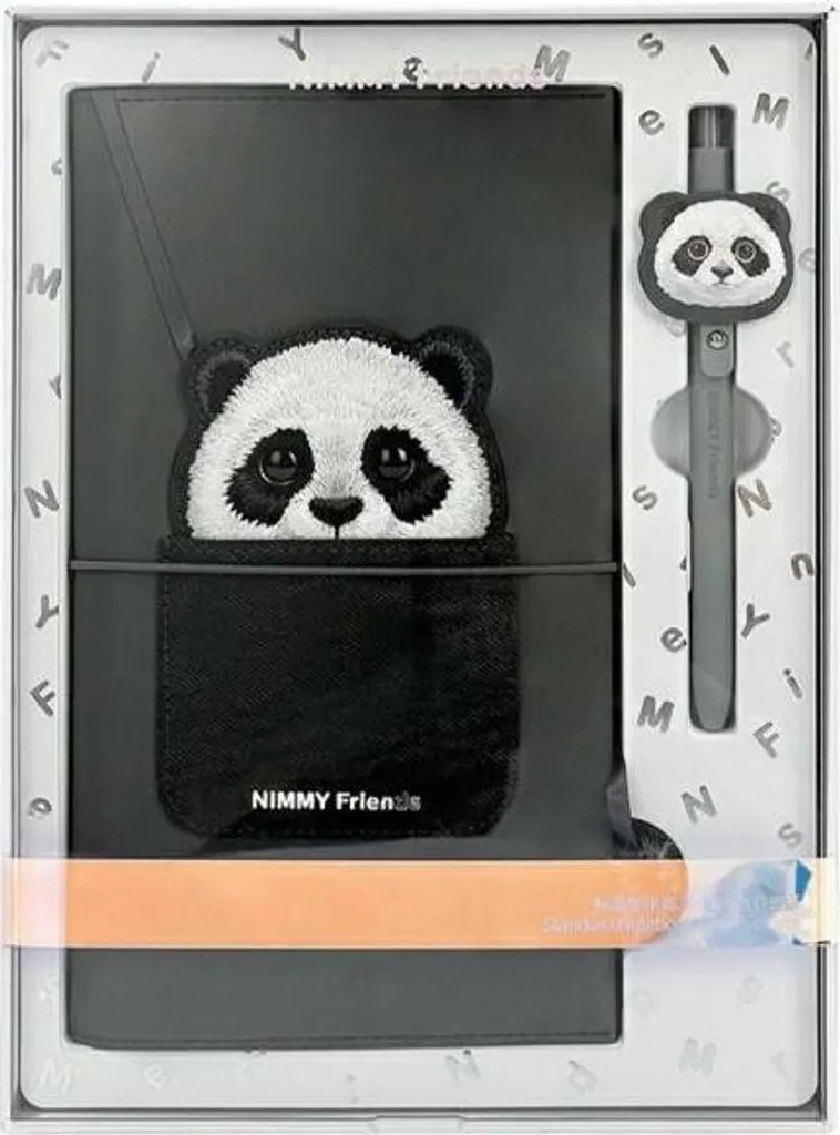 Ne Perdez Plus Vos Idées avec le Set NIMMY Panda Noir Carnet + Stylo Chic