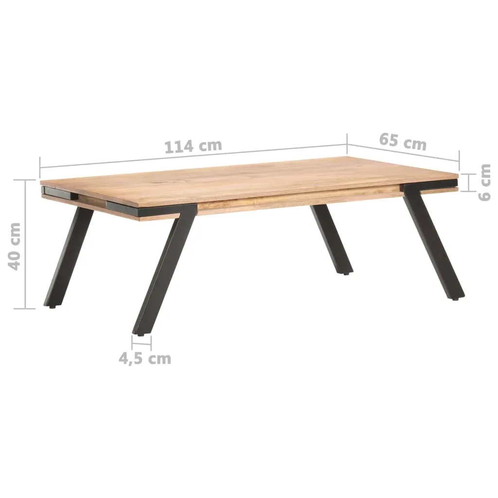 Table basse bois massif 114x65 cm idéale pour grand salon convivial - 5