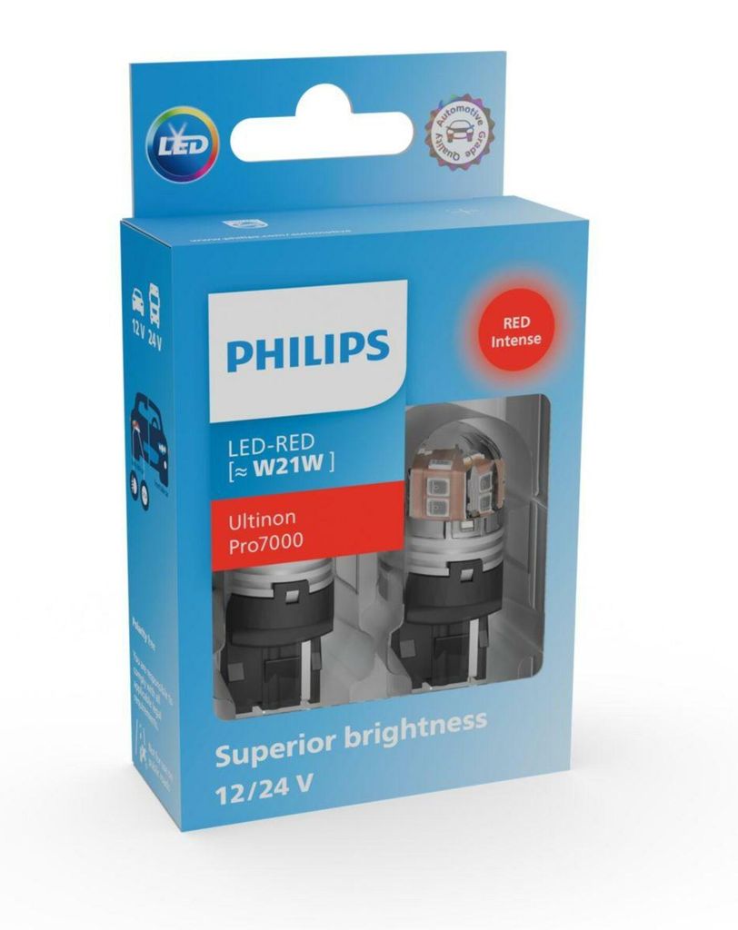 Philips Ultinon 11065RU70X2, 12 / 24 V, W21W, LED, 2 Stück(e)
