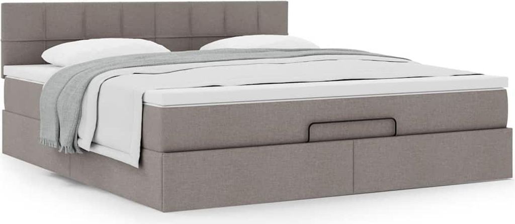 Maison Exclusive - Ottoman-Bett mit Matratze Taupe 180x200 cm Stoff