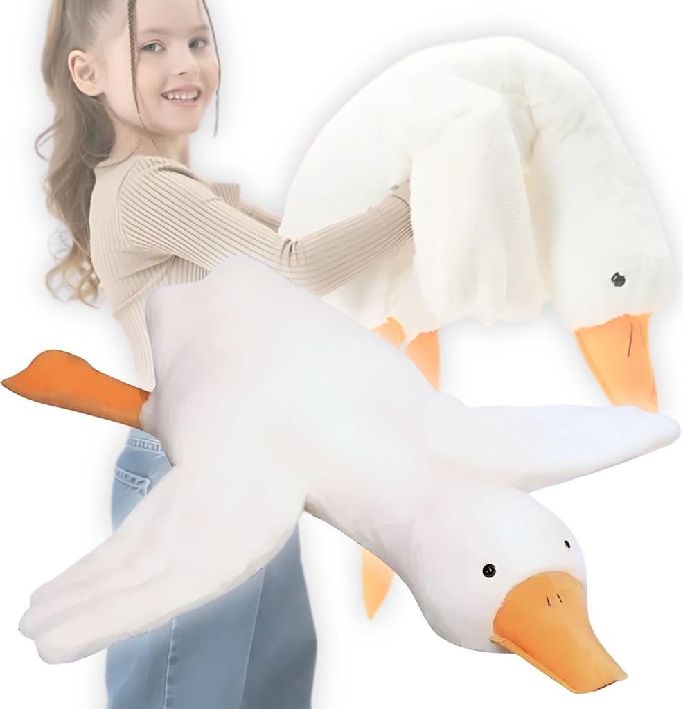Coussin en peluche d'oie, doudou, ours en peluche, doux, Image du produit 