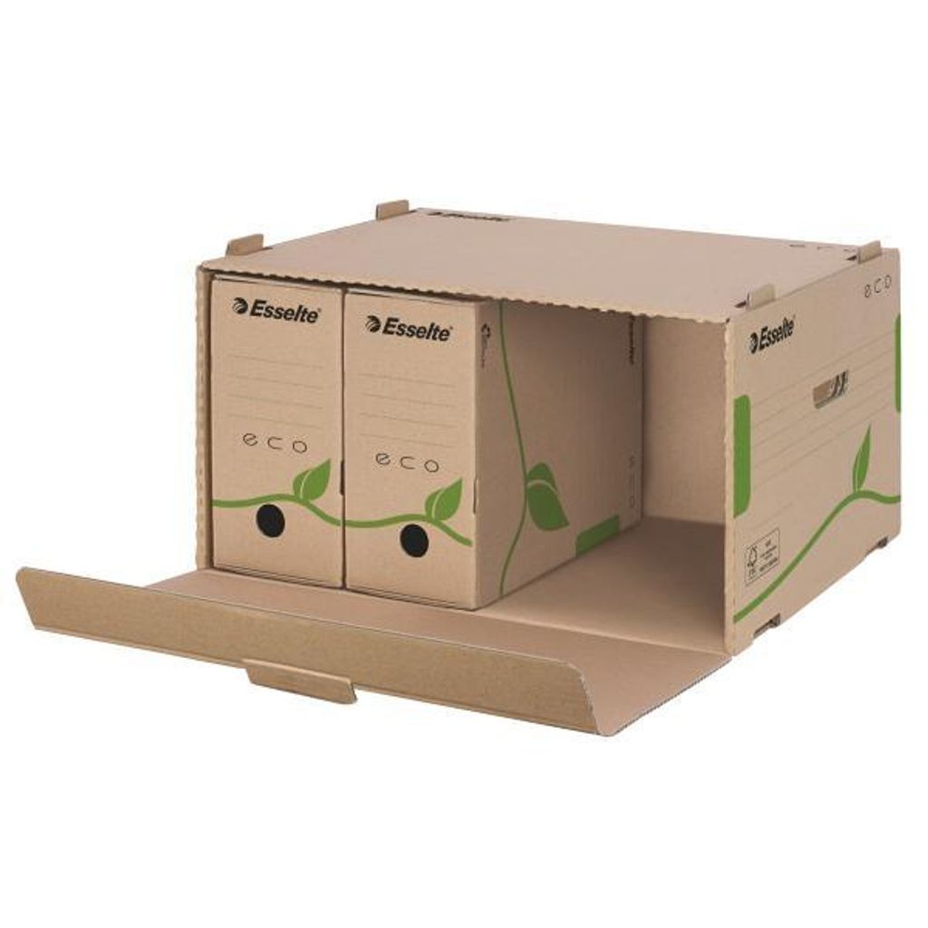 ESSELTE 623919 Esselte Archiv Container ECO, mit Klappdeckel, Karton, naturbraun