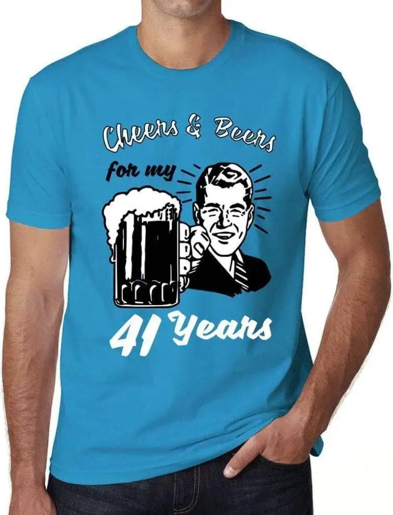 Herren Grafik T-Shirt Prost und Bier auf meine 41 Jahre – Cheers And Beers For My 41 Years – Geschenk 41. Geburtstag Jahrestag 41 Jahre Jubilä...
