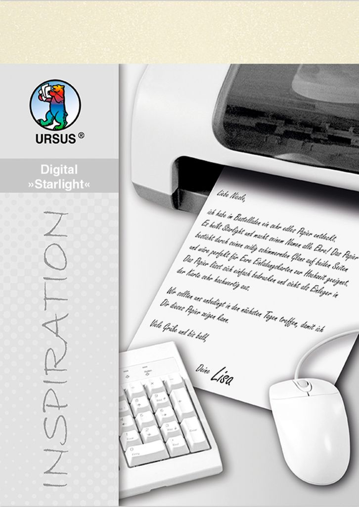 URSUS Digital Starlight Papier A4 120 g qm Hochwertig für Druck und Basteln Elfenbein