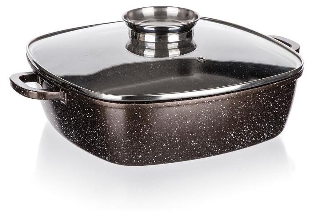 PREMIUM Tmavohnedý nepriľnavý pekáč 28x28x8 cm s vekom s Obrázok produktu 