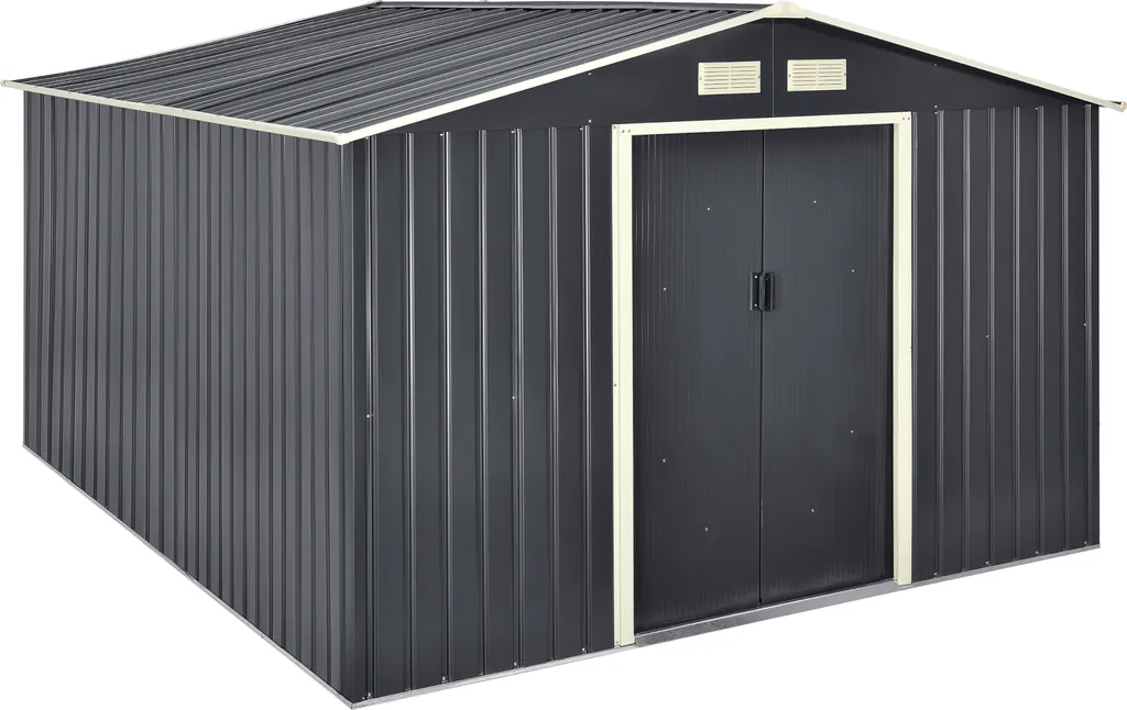 Abri de stockage extérieur 277x319x192 cm pour mobilier et vélos gris