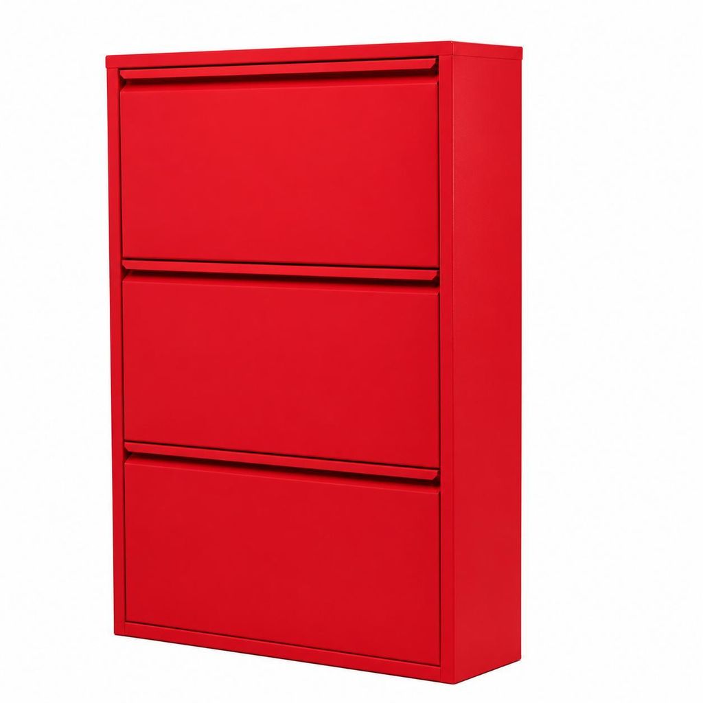 Alveon Schuhkipper Metall 3 Klappen schmal 51 x 15 x 108 cm Produktbild 