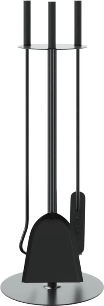 Kit outils cheminée 22x59 cm en acier durable avec support stable