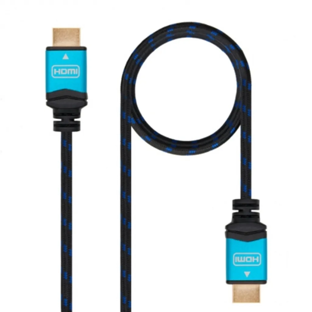 Câble HDMI 4K 2.0 TooQ Gaine Tressée Noir Bleu - Connecteurs Or 1.8m