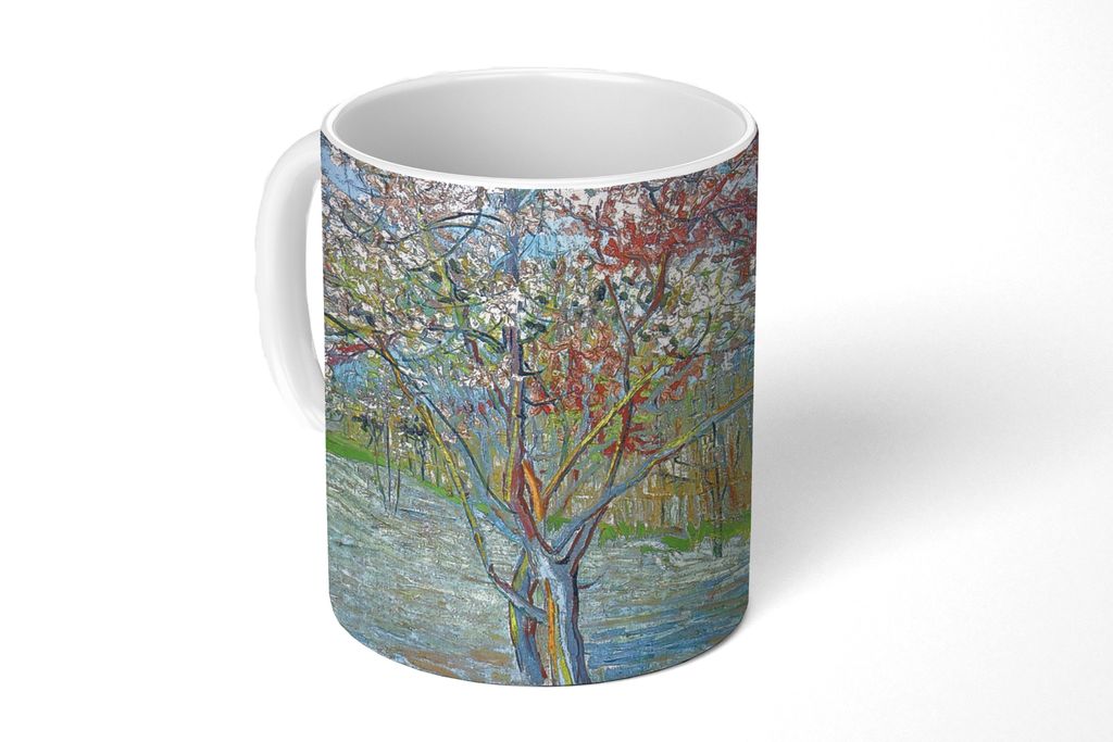 KitchenYeah Tasse Kaffeetasse Kaffeebecher 350 ml Der rosa Pfirsichbaum - Vincent van Gogh Teetasse - Fototasse - Becher - Keramikbecher - Teebec...