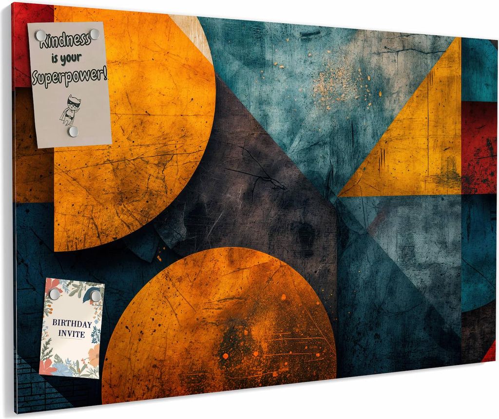 Magnettafel 60x40cm magnetisch & beschreibbar Metall-Board - Geometrische Kunst