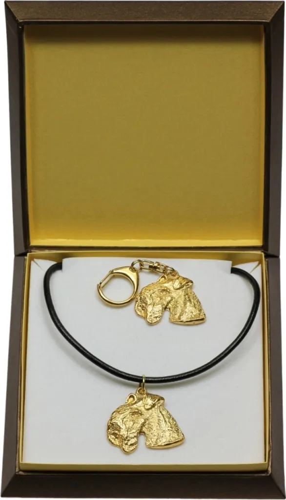 Set Accessori Lakeland Terrier Oro: Portachiavi + Collana Art-Dog
