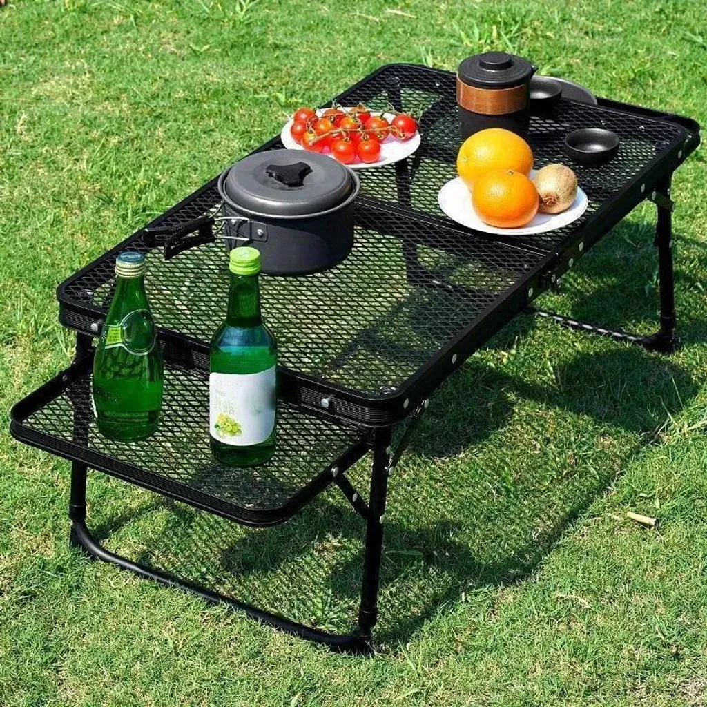 Tavolo da Picnic Pieghevole Argento | Sicuro e Facile da Pulire - 4