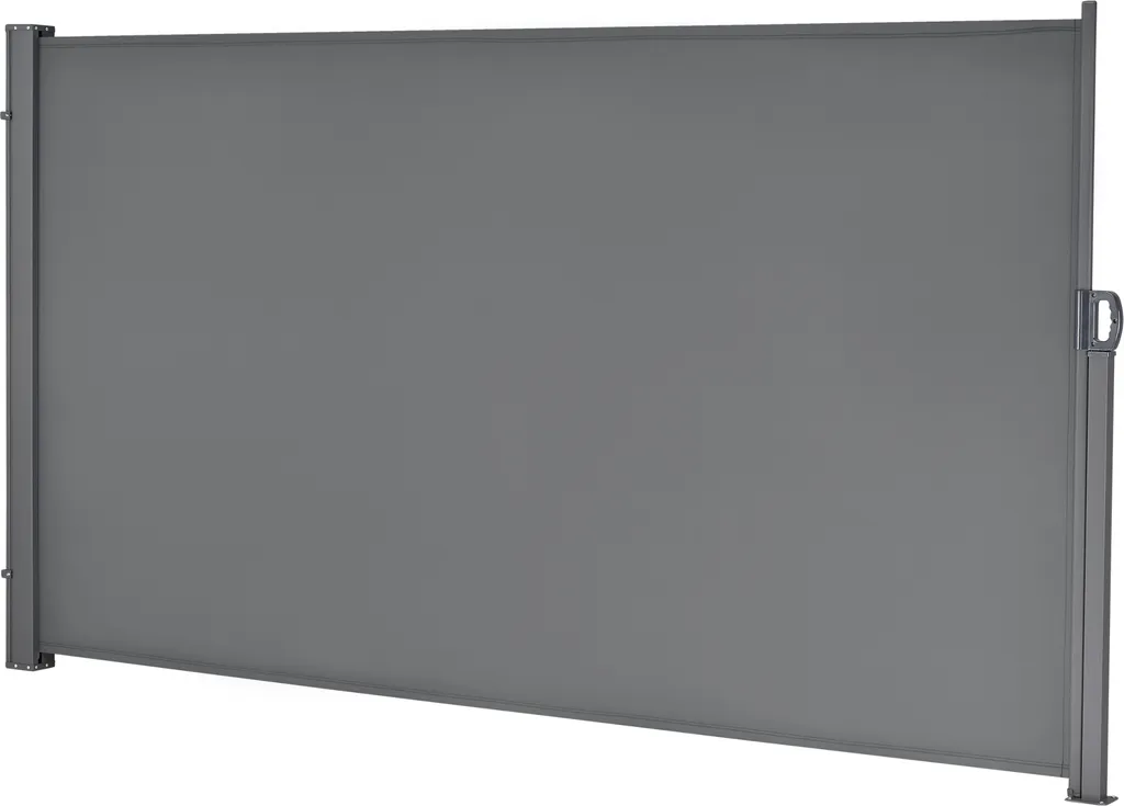 Store latéral 160 x 300 cm gris moyen - Brise-vue rétractable de terrasse