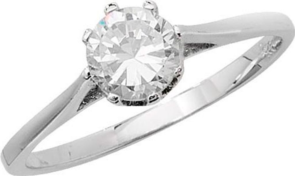 Klassischer 925 Sterling Silber Solitär Verlobung Damen - Ring mit Zirkonia, 58 (18.5); TRS22158RSQ