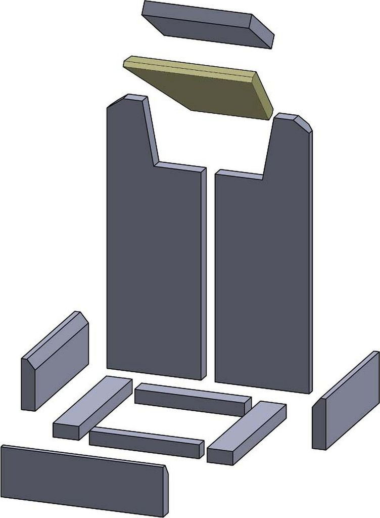 Heizgasumlenkplatte unten 268x234x25mm (Vermiculite) passend für Skantherm**