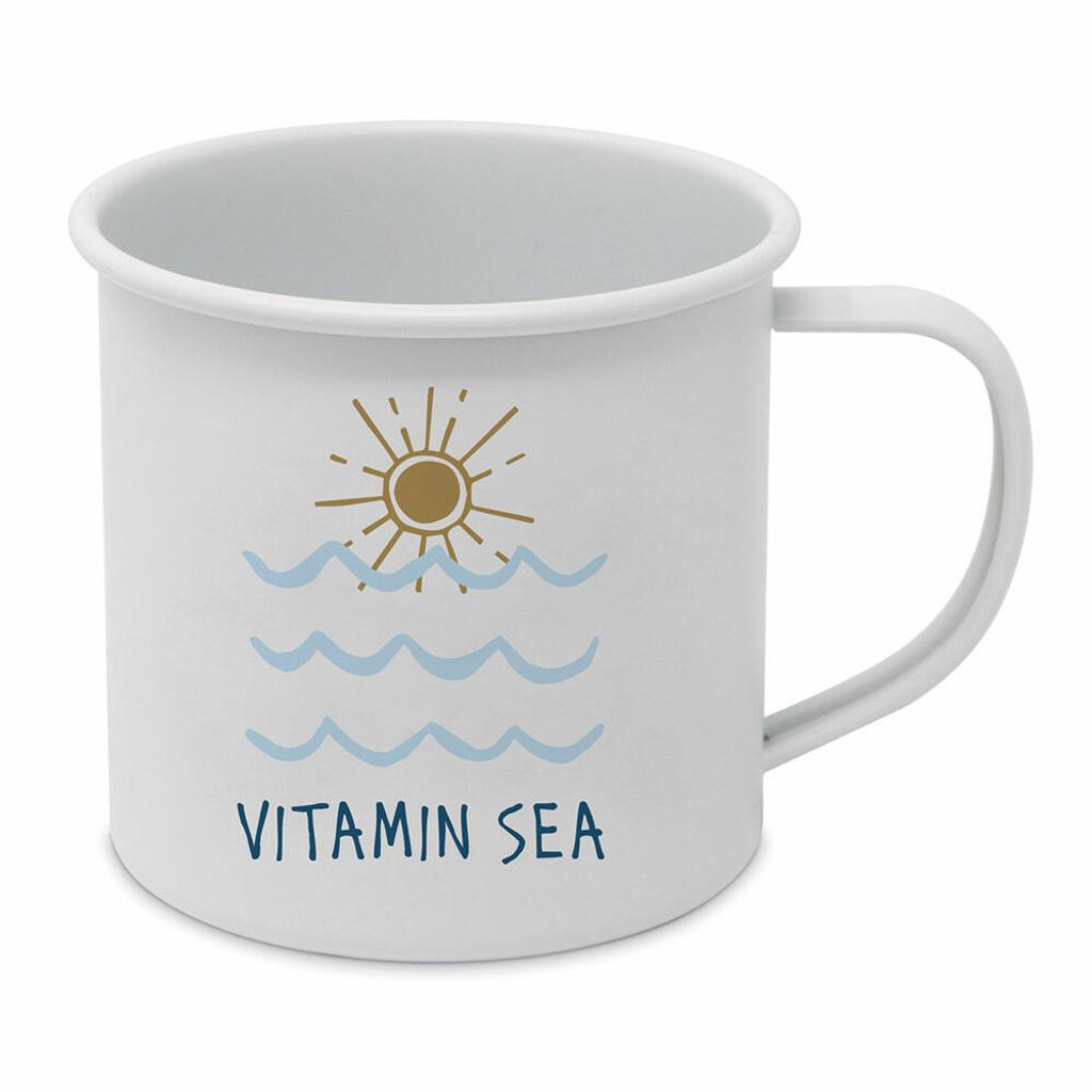 PPD Seaside Sun Happy Metal Mug, Henkelbecher, Kaffeebecher, Becher, Tasse, Metall, 500 ml, 180002665