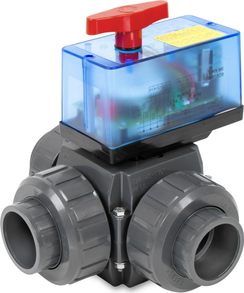 Praher 3-Wege elektrischer Stellantrieb mit Kugelhahn S4 | Ø 50 mm | dichtschließend
