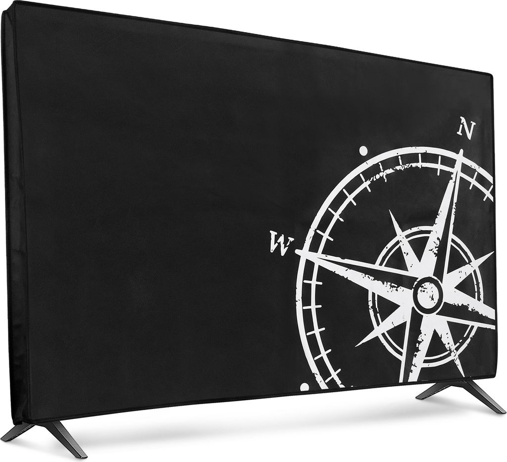 kwmobile 24" TV Abdeckung Indoor - Fernseher Hülle Bildschirmschutz Abdeckung - TV Bildschirm Staubschutzhülle - Fernsehabdeckung - Weiß Schwarz