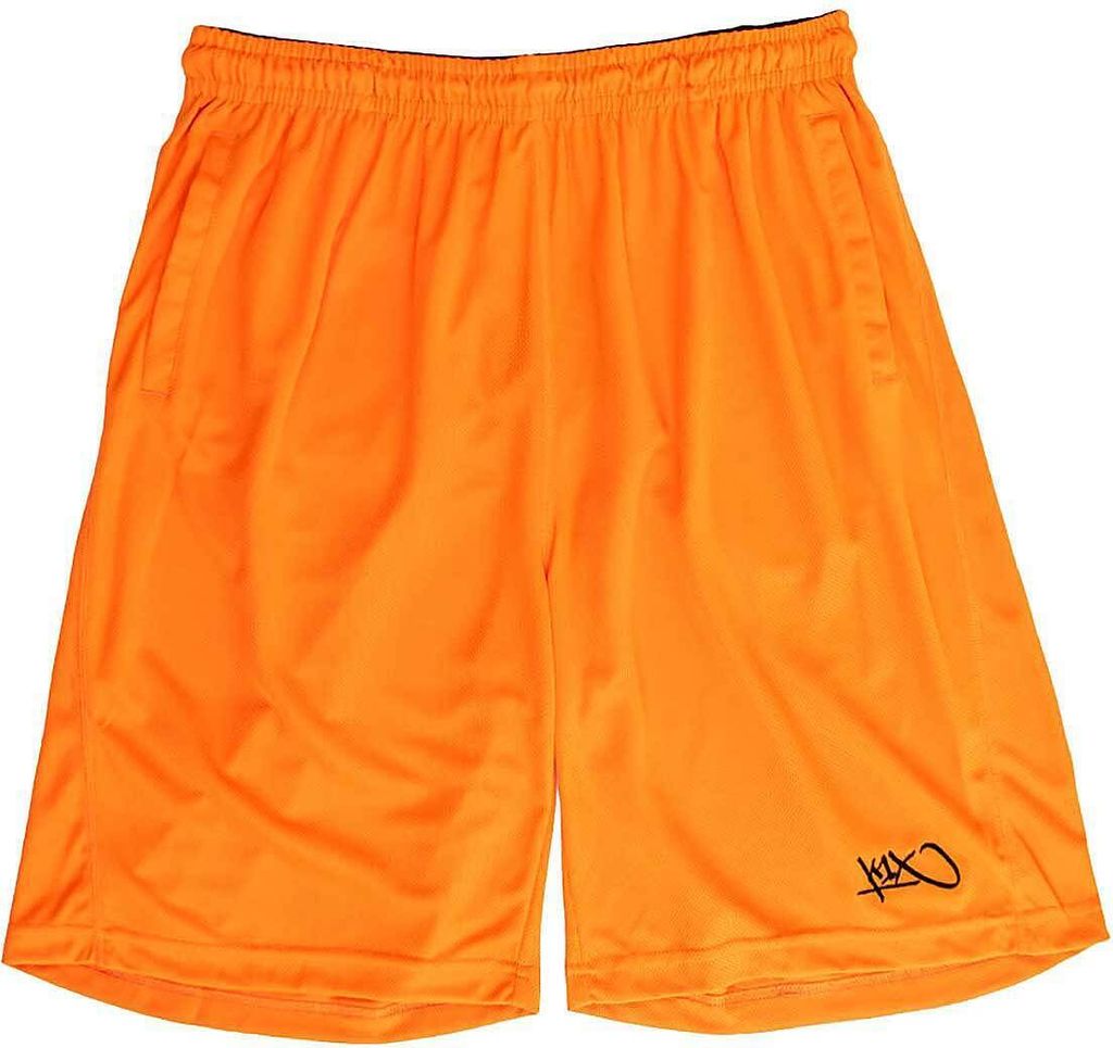 K1X Basketball New Micromesh Shorts mit 3 Taschen, Farbe:Orange, Kleidergröße:XL