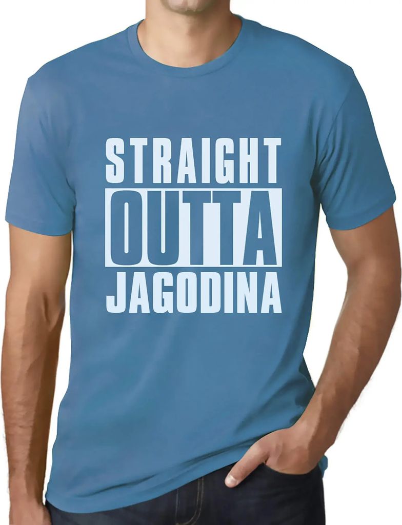 Herren Grafik T-Shirt Straight Outta Jagodina Öko-Verantwortlich Vintage Jahrgang Kurzarm Lustige Druck Geburtstag Geschenk Mann