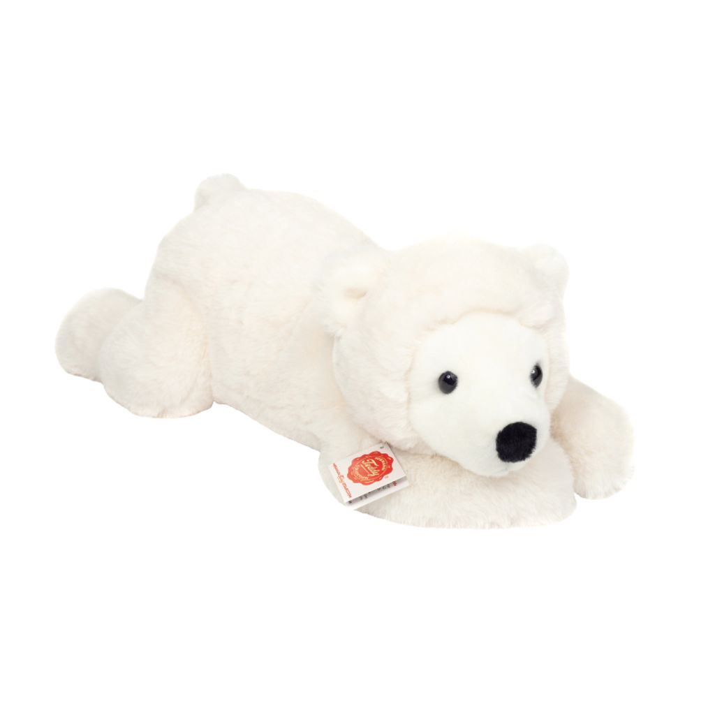 Teddy Hermann Eisbär liegend, Kuscheltier, Stofftier, Produktbild 