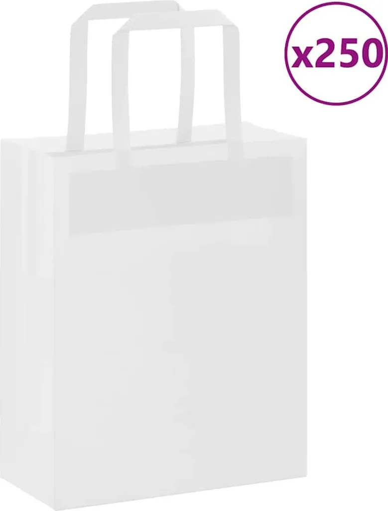 Sacchetti di Carta Bianchi 18x8x22 cm | Shopper Resistenti per Negozi