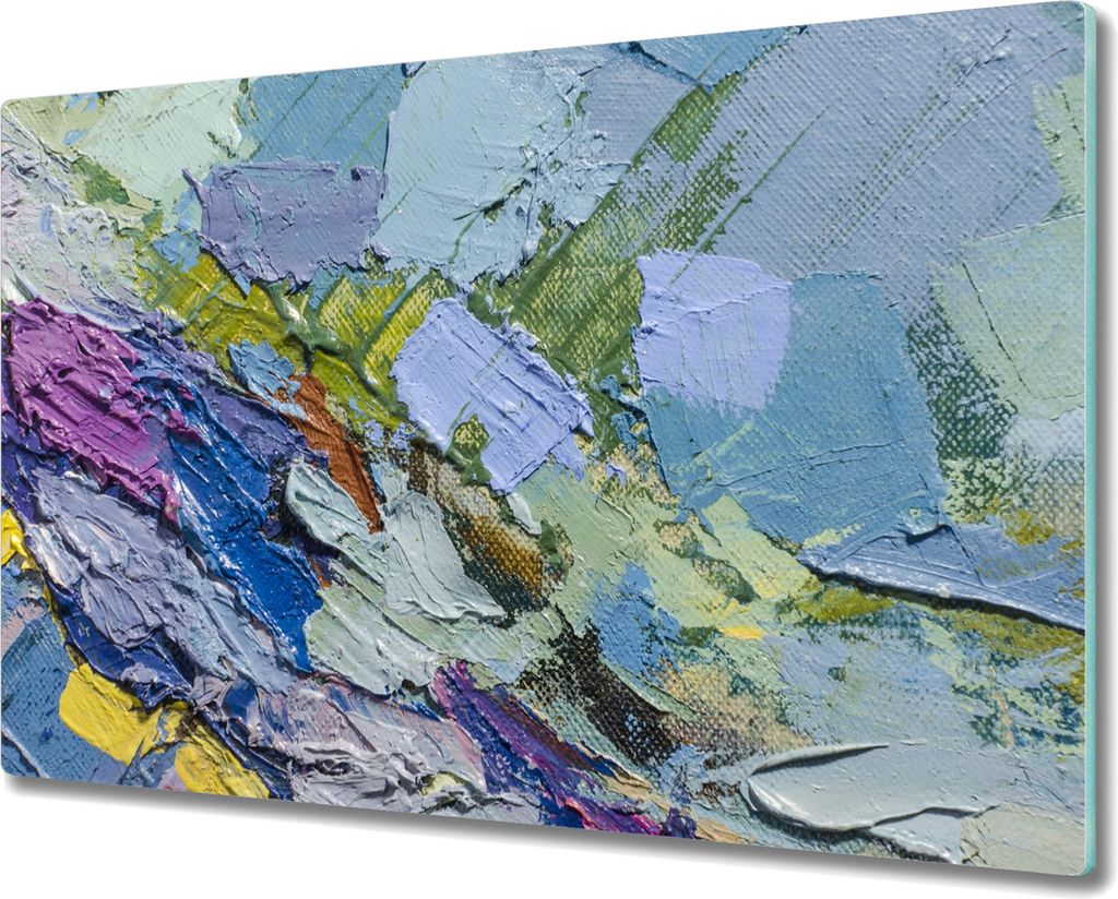 Coloray Hackbrett Kochplattenabdeckung Herdabdeckplatte 80x52 cm Schneidebrett Küchenbrett - Textur Farbe und Leinwand