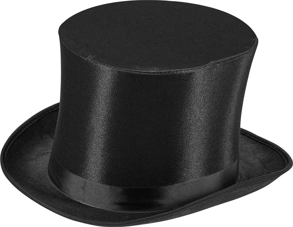 Cappello a cilindro in raso per costumi teatrali nero Immagine del prodotto 