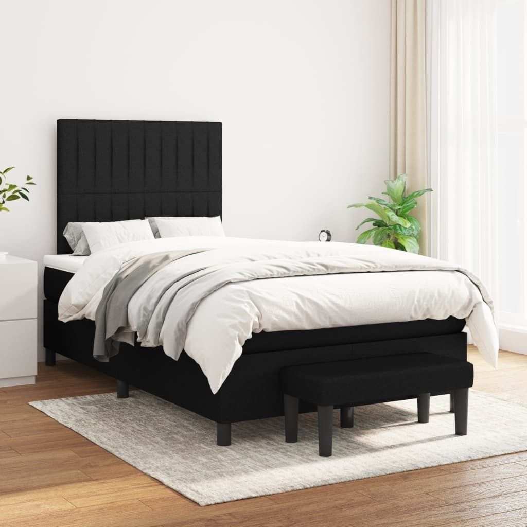 Maison Exclusive - Boxspringbett mit Matratze Schwarz 120x200 cm Stoff
