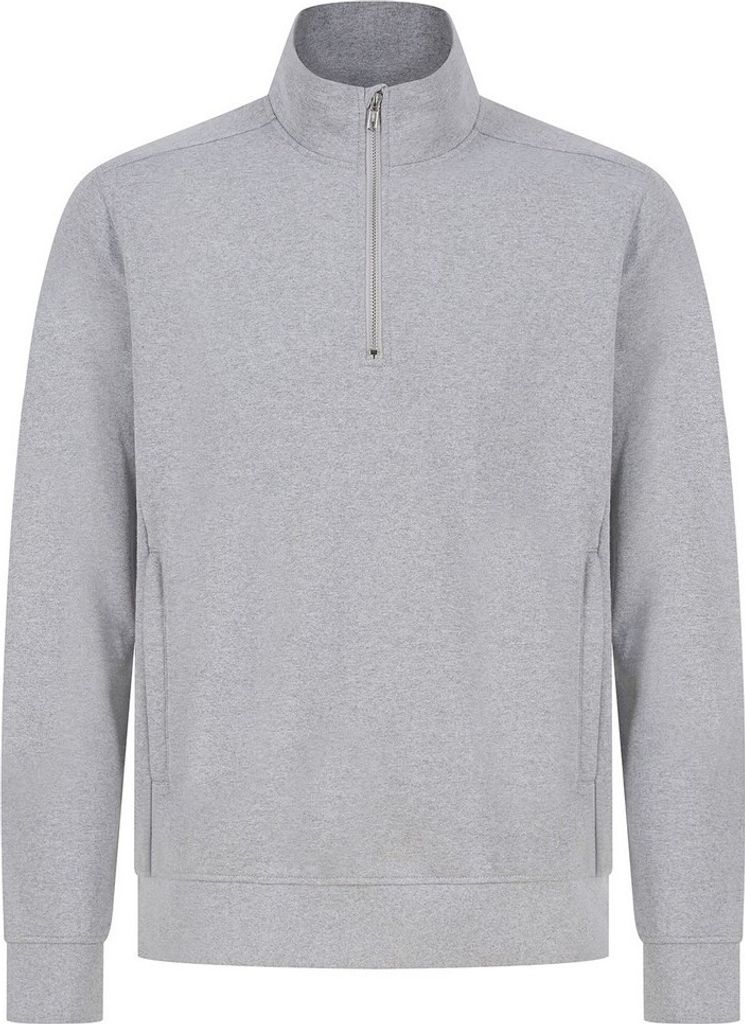 Henbury - Sweatshirt mit kurzem Reißverschluss für Herren/Damen Uni RW8779 (S) (Grau meliert)