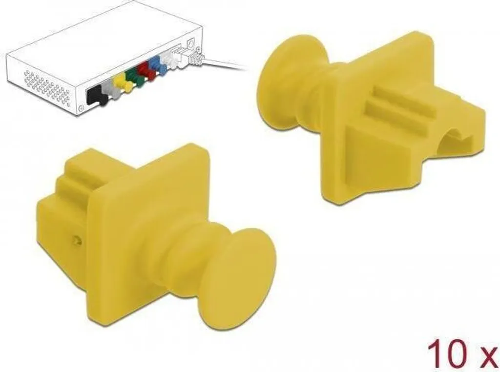 DeLOCK Copertura antipolvere per RJ45 Bu 10pcs ye - DeLOCK 86511 - (Accessori per PC / Cavi / Adattatori)