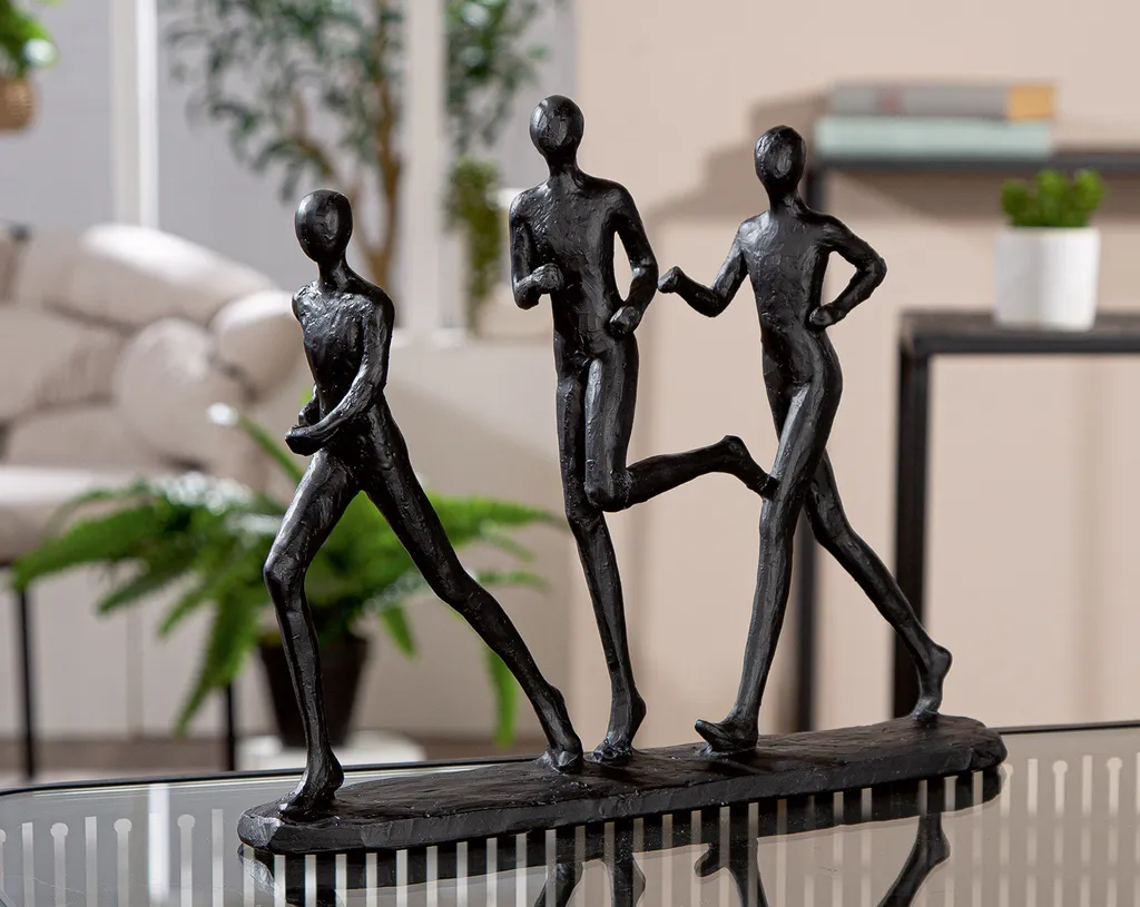 Statue Décorative Design Active en Résine Noire Gilde - Objet de Déco Art