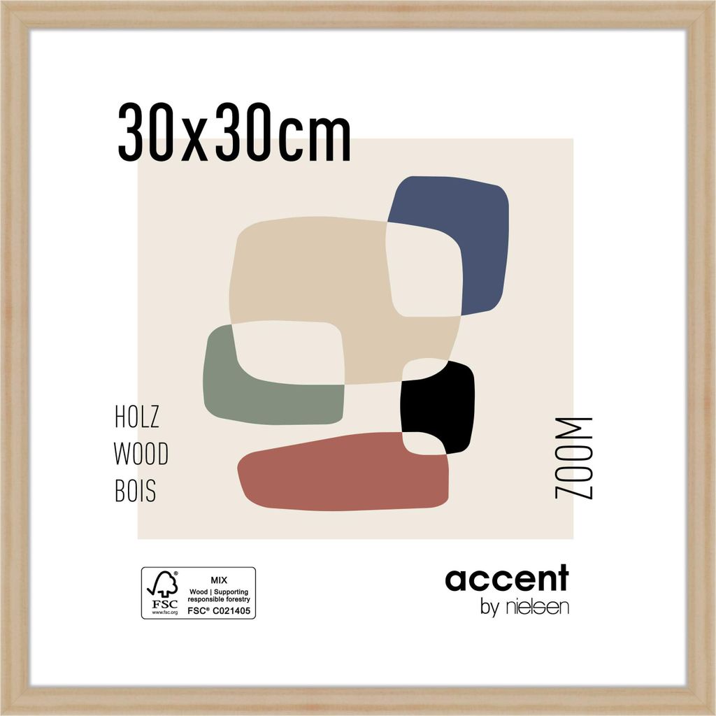accent by nielsen Holz Bilderrahmen Zoom, 30x30 cm, Natur Produktbild 
