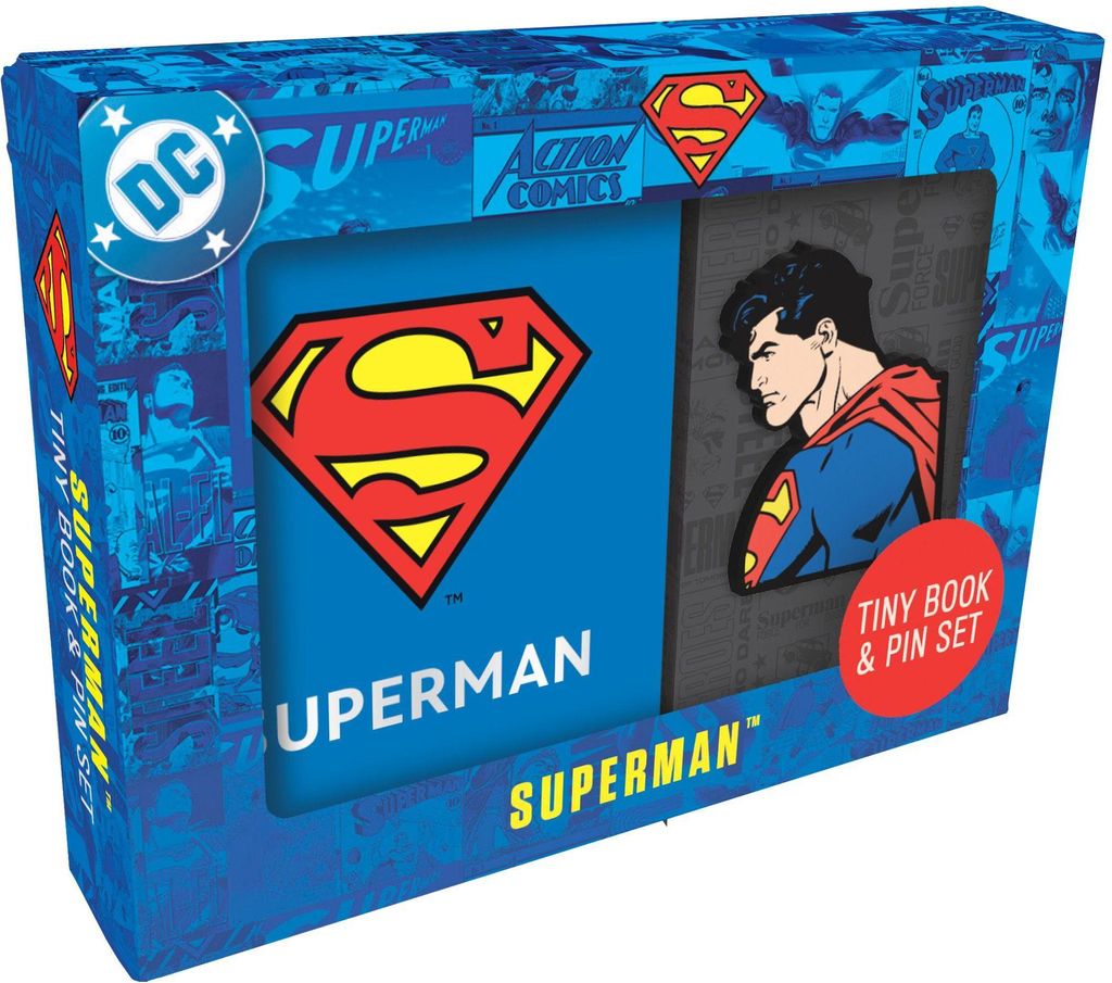 DC Comics: Superman Tiny Book and Pin Set