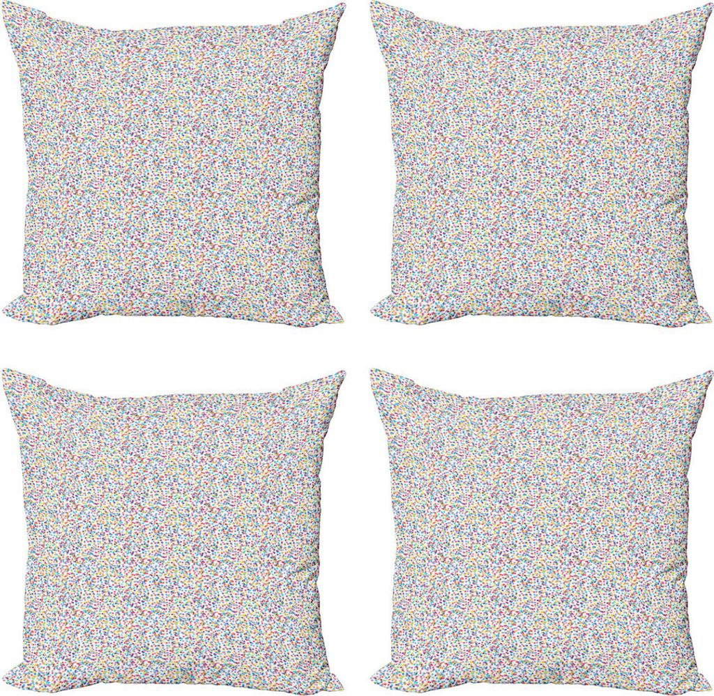 ABAKUHAUS Sterne Kissenbezug Set (4 Stück), Bunte Star Pattern, Moderner Doppelseitiger Digitaldruck, 40 cm x 40 cm, Mehrfarbig