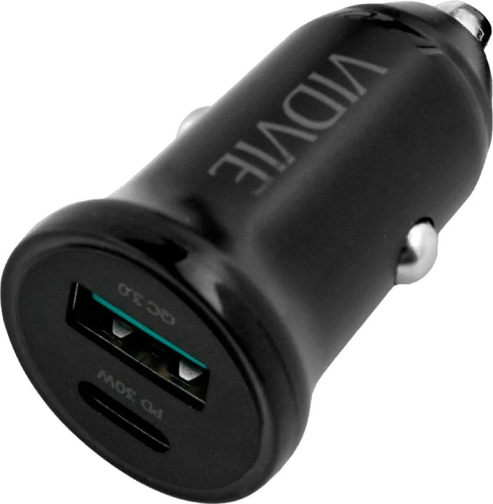Caricabatterie Auto Professionale VIDVIE 30W USB+USB-C Power Delivery