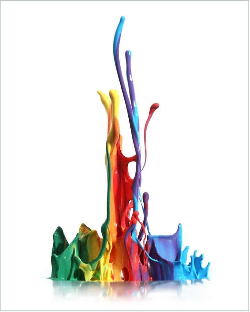 Wallario Poster - Farbklecks von links - Bunte Farben auf Abwegen, Kunstdruck Größe: 40 x 50 cm
