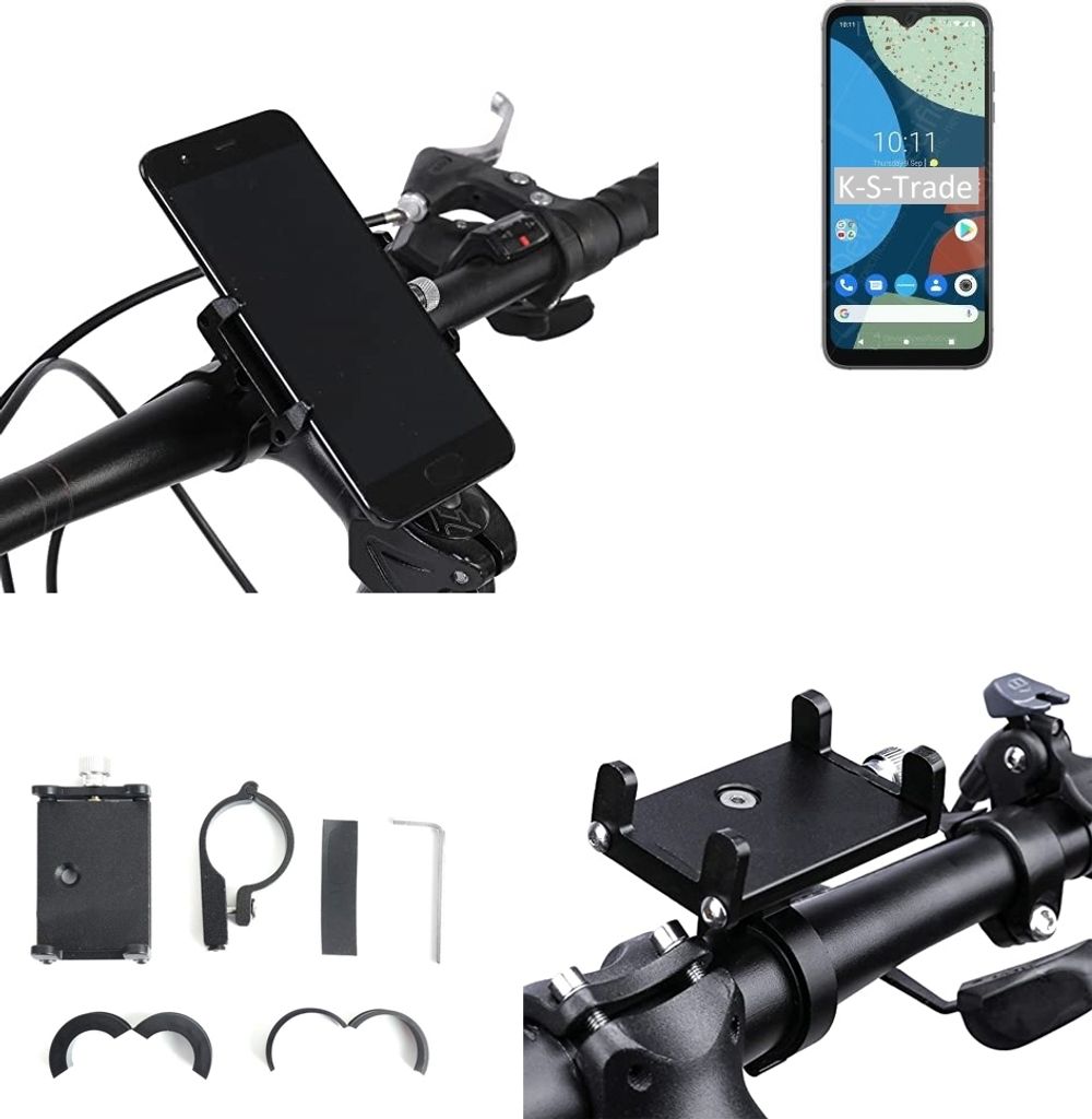K-S-Trade Handyhalterung für das Fahrrad kompatibel mit Fairphone 4 Halter Lenkstange Fahrradhalterung Motorrad Bike Mount Befestigung Smartphone
