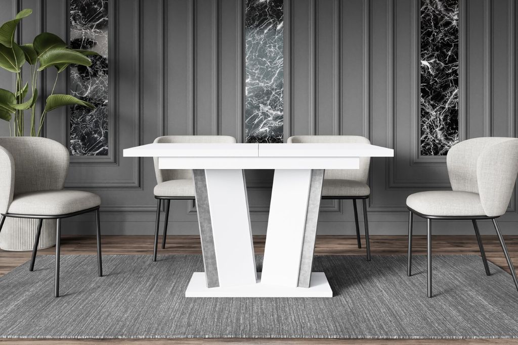 ALTDECOR Esstisch ausziehbar, ideal als Küchentisch, Esszimmertisch - oder Wohnzimmertisch, solide Konstruktion aus Möbelplatte, 120 -160x80x75 c...