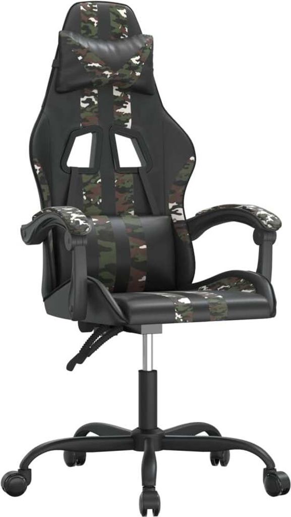 vidaXL Gaming-Stuhl Schwarz und Tarnfarben Kunstleder