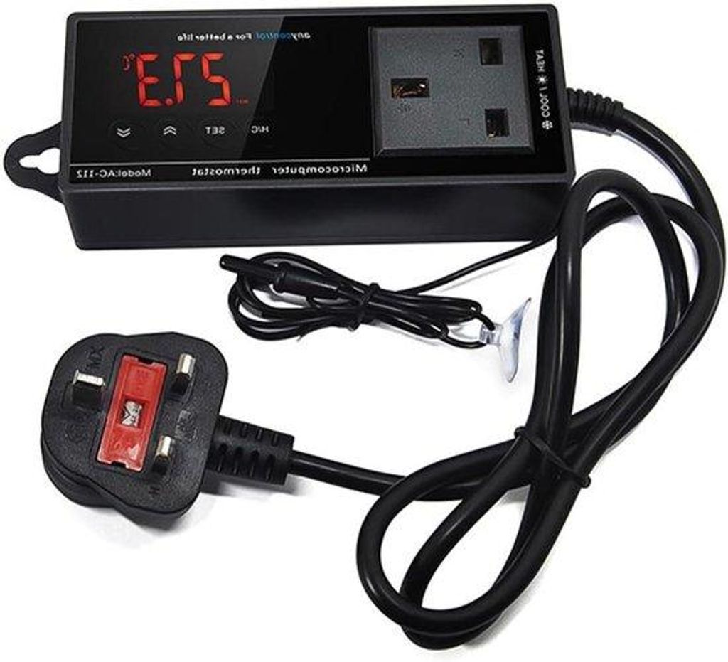 Aquarium Thermostat für genaue Temperaturregelung mit Heiz- und Kühlfunktion grün