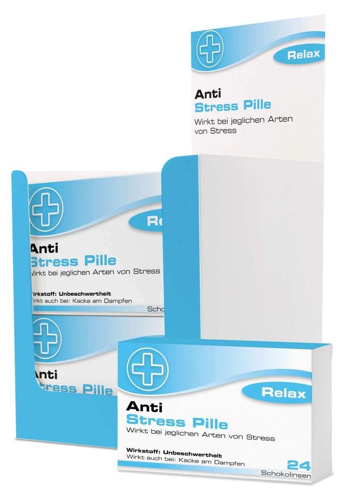 Anti Stress Scherztablette 22g Schokolade kustige Produktbild 