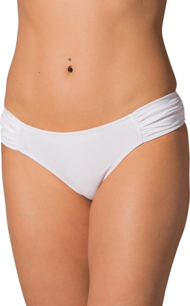 Aquarti Damen Bikinihose mit seitlichen Raffungen, Farbe: Weiß, Größe: 38