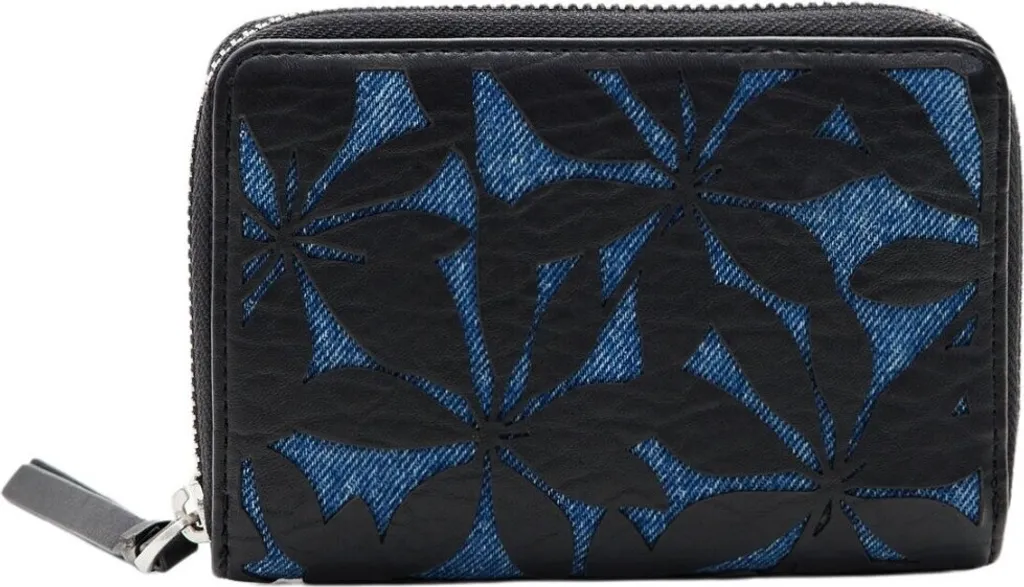 Portefeuille Zippé Desigual Noir/Bleu à Multiples Compartiments - 5