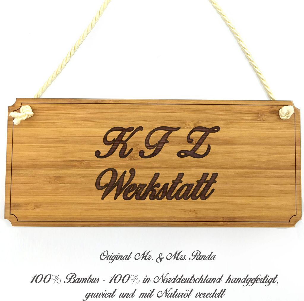 Mr. & Mrs. Panda Schild KFZ Werkstatt - Geschenk, Shabby, Produktbild 