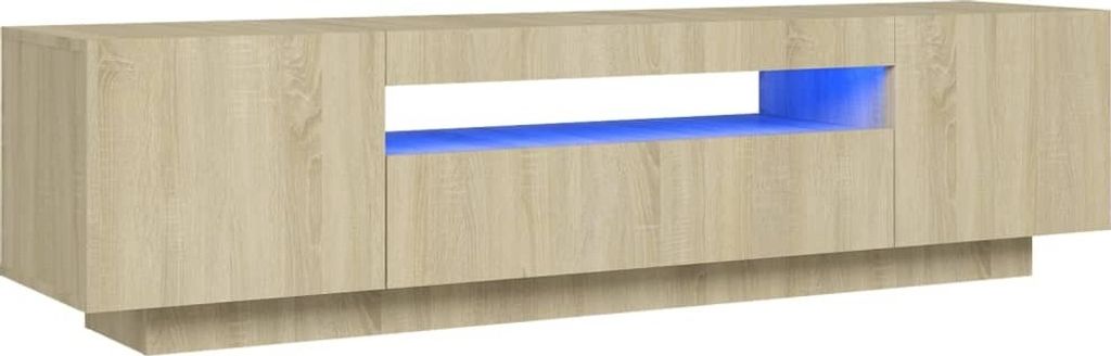 vidaXL TV-Schrank mit LED-Leuchten Sonoma-Eiche 160x35x40 Produktbild 
