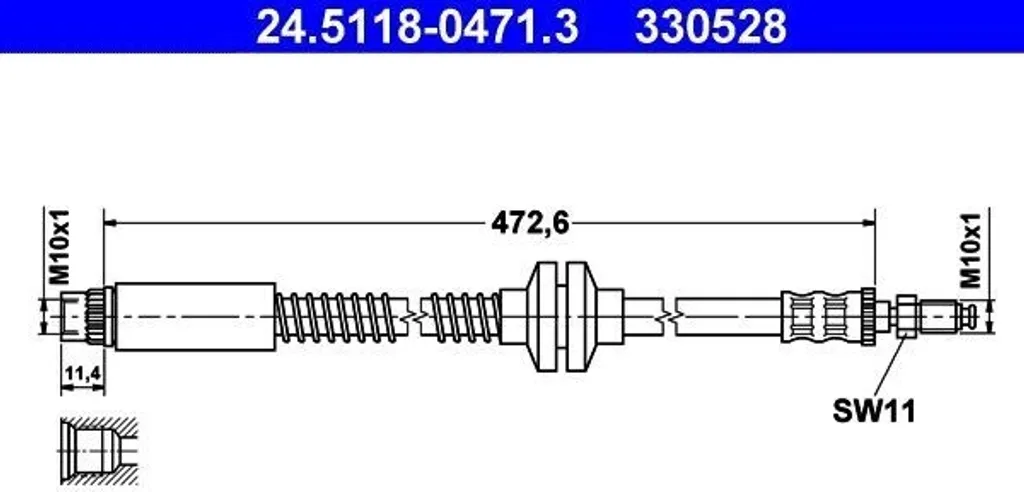 Flexible de frein ATE 24.5118-0471.3 pour circuit de freinage auto