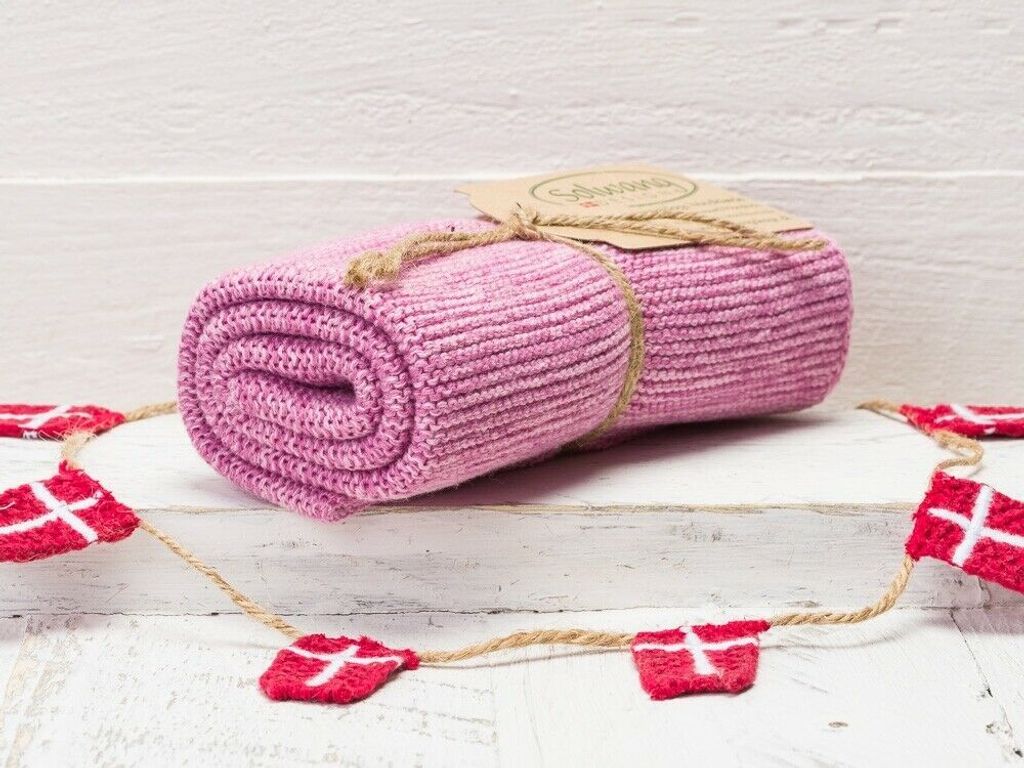 Solwang Küchentuch ROSA MELIERT gestrickt ORGANISCH Geschirrtuch Handtuch Gäste